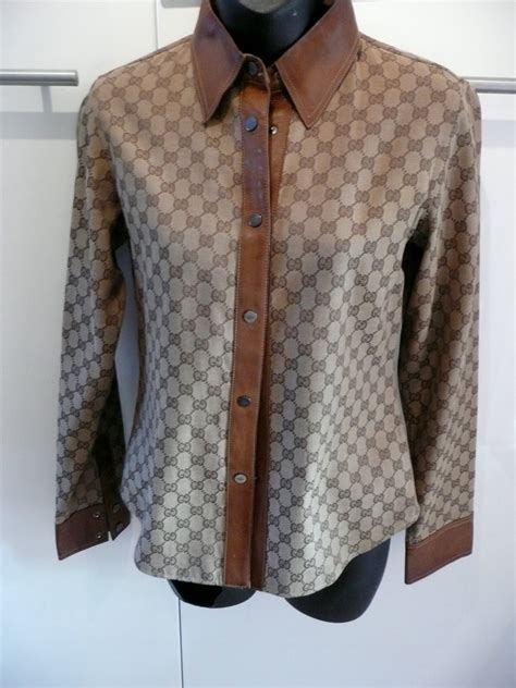 gucci leather shirt